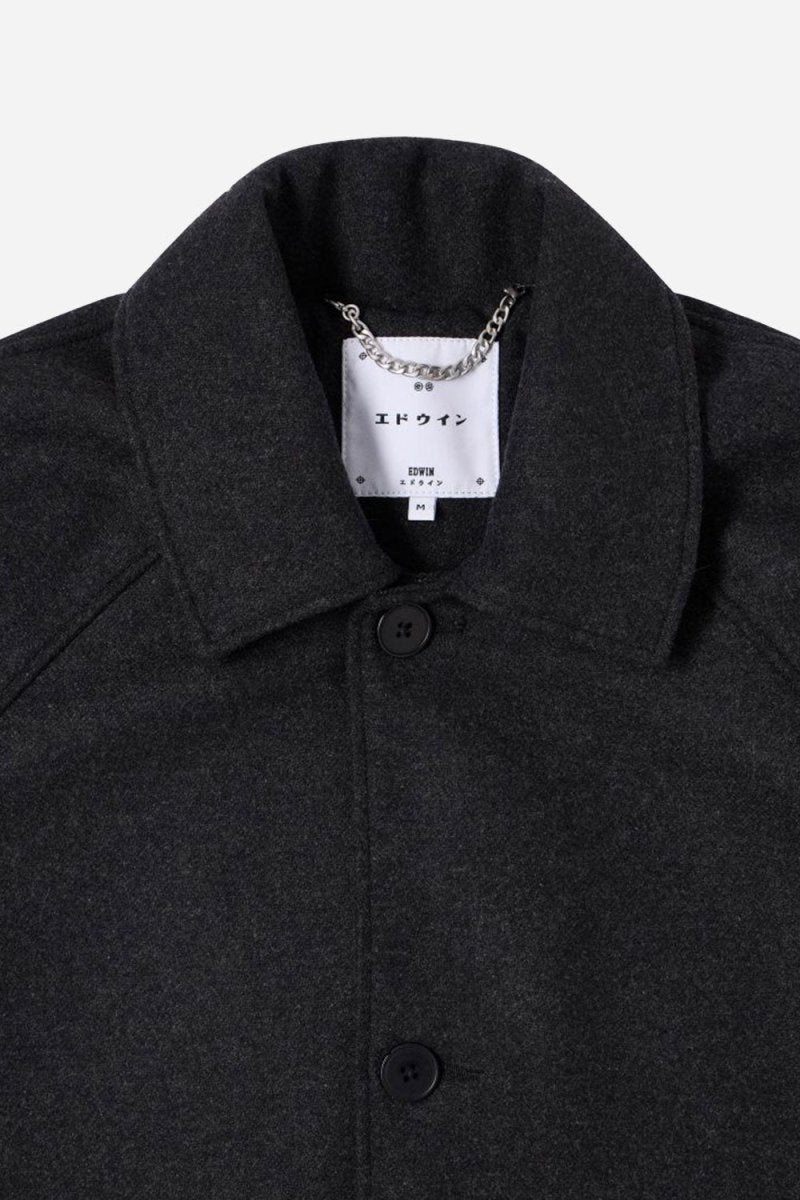 Edwin Mac Wool Coat (Dark Grey Marl) | Jackets