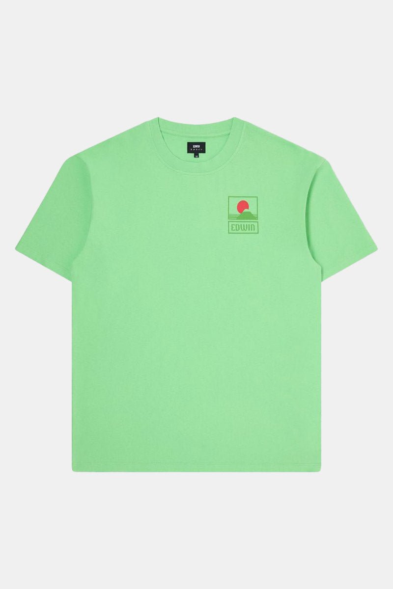 Edwin Sunset On Mt Fuji T - Shirt (Summer Green) | T - Shirts