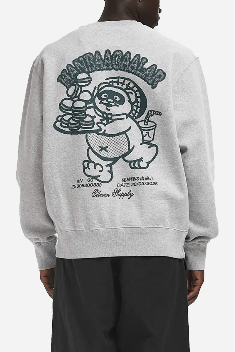 Edwin Tanuki Sweat Sweat (Grey Marl) | Sweaters