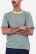 Folk 1x1 Stripe T-Shirt (Phthalo Green/Ecru) | Hemden