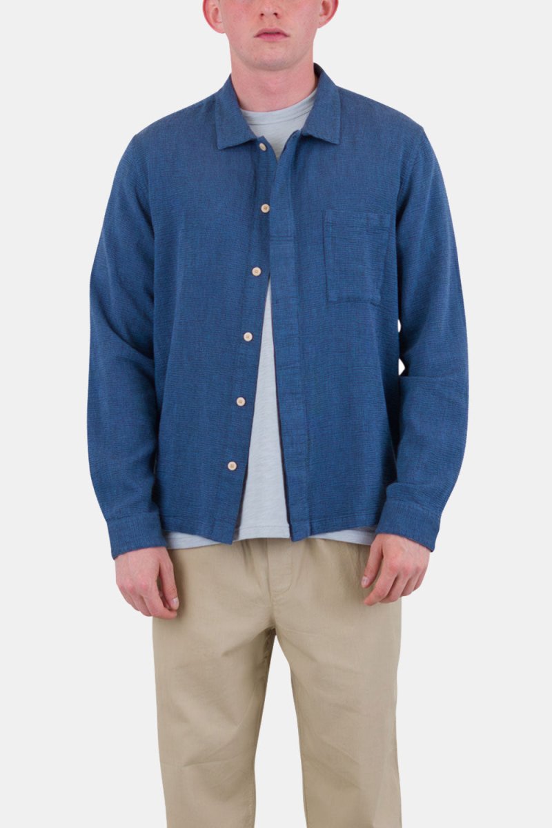 Folk Patch Shirt (Indigo Basketweave) | Shirts