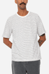 Folk-T-Shirt mit strukturierten Streifen (Ecru/Navy) | Hemden