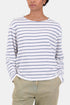 Folk-T-Shirt mit strukturierten Streifen (Gebrochenes Weiß/Zartes Blau) | Hemden