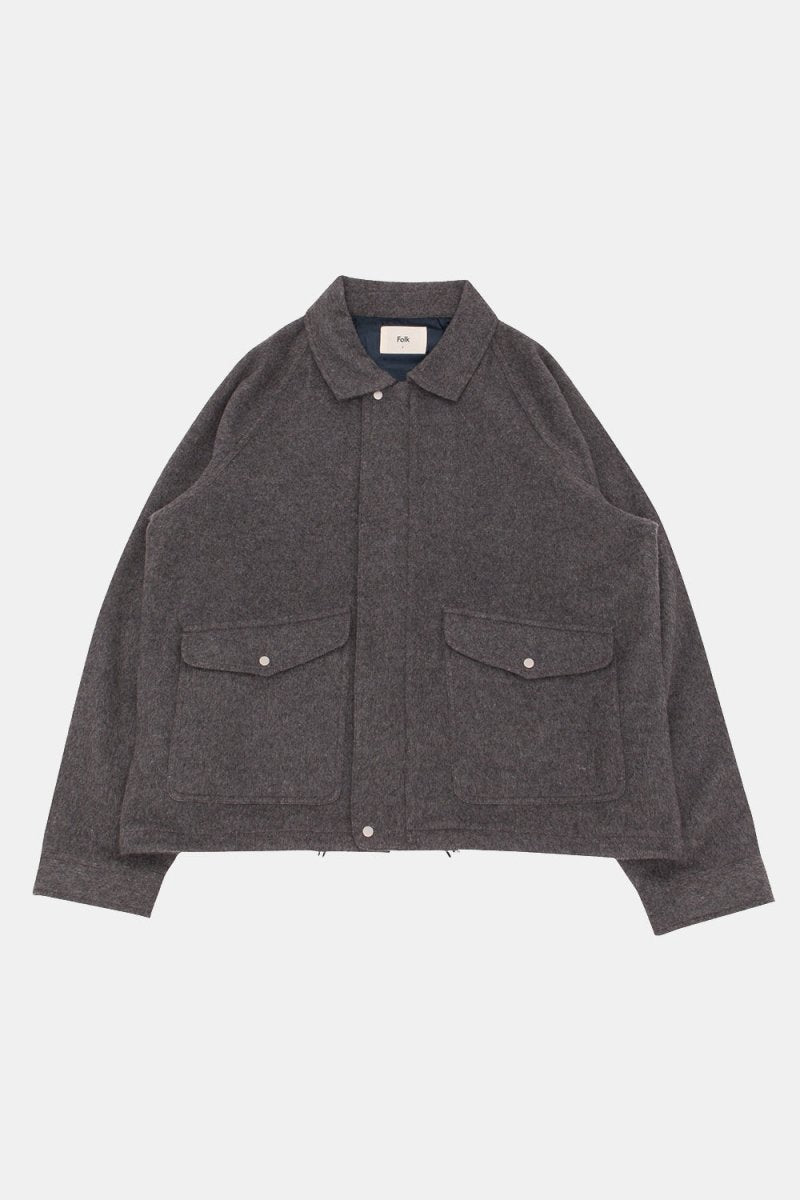 Folk Winter Cropped Coat (Charcoal Wool) | Jackets