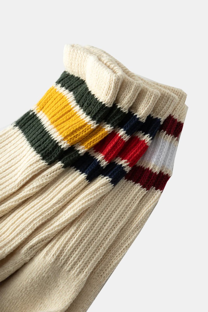 Healthknit 3 Pack 3 Line Crew Socks (White/Yellow/Red) | Socks