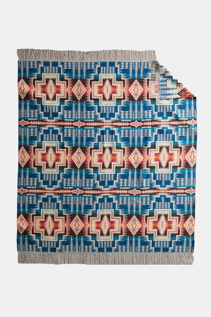 Pendleton Harding Star Fringed Throw (Royal Blue) | Homeware