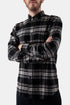 B&B Kariertes ESP-Hemd aus portugiesischem Flanell (Schwarz / Grau) | Hemden