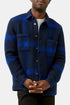 Portugiesisches Flanell-Karo-Fleece-Overshirt-Hemd (Marineblau) | Hemden