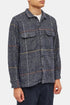 Universal Works Langarm-Utility-Hemd (Navy Dogtooth Check) | Hemden