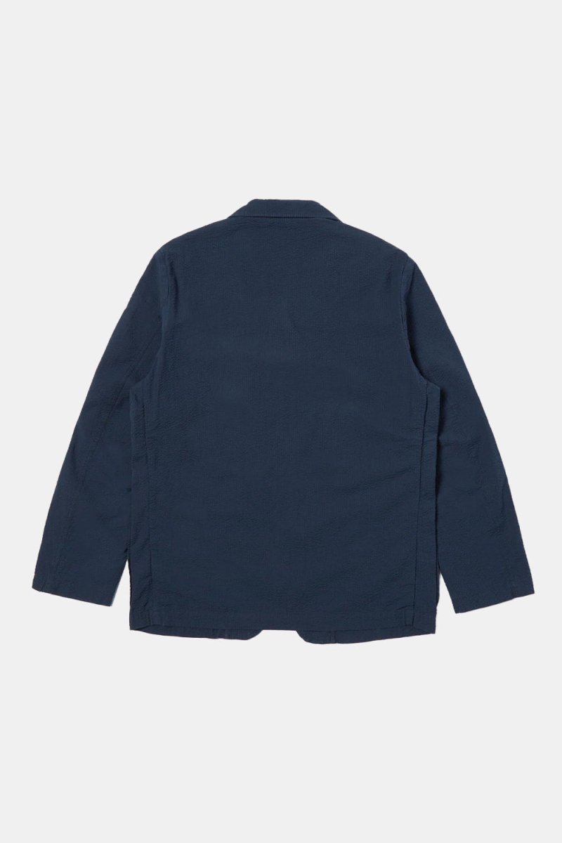 Universal Works Three Button Jacket (Seersucker Navy) | Jackets