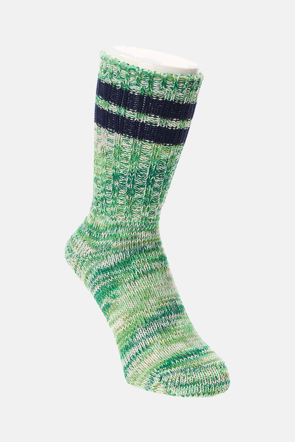 Anonymous Ism Two-Pack Ribbed Recycled Cotton Socks (Green / Pink) | Number Six