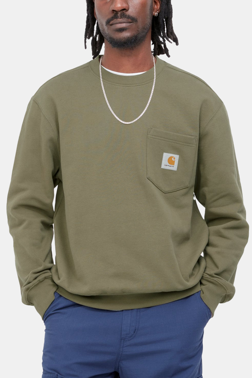 Carhartt WIP Pocket Sweat Sweatshirt (Seaweed Green) | Number Six