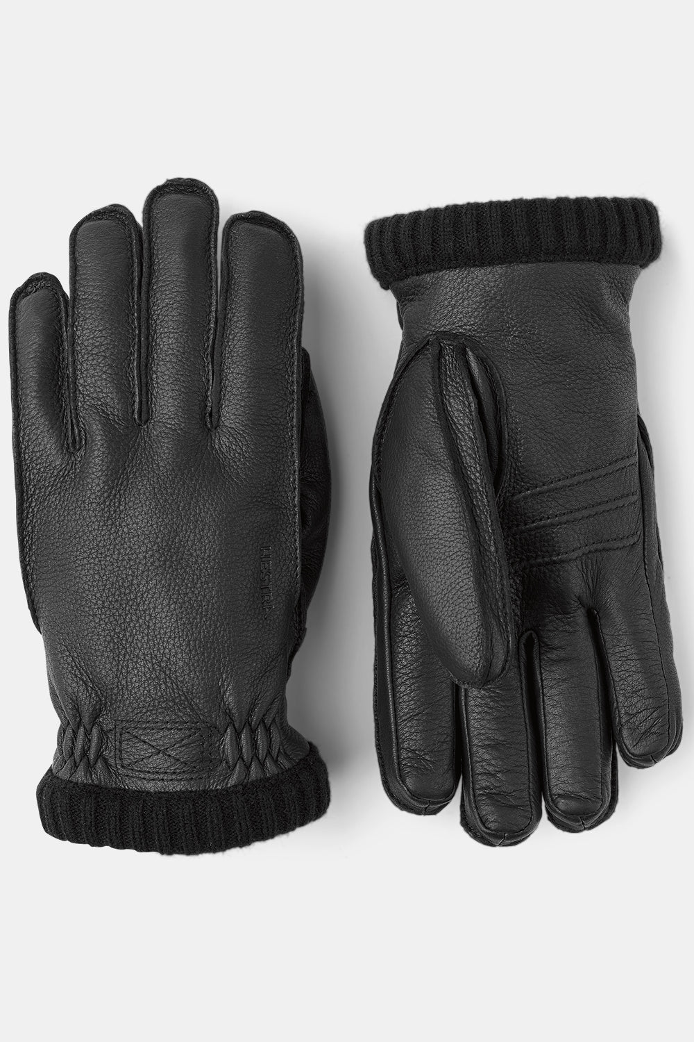 Hestra Deerskin Primaloft Rib Gloves (Black) | Number Six