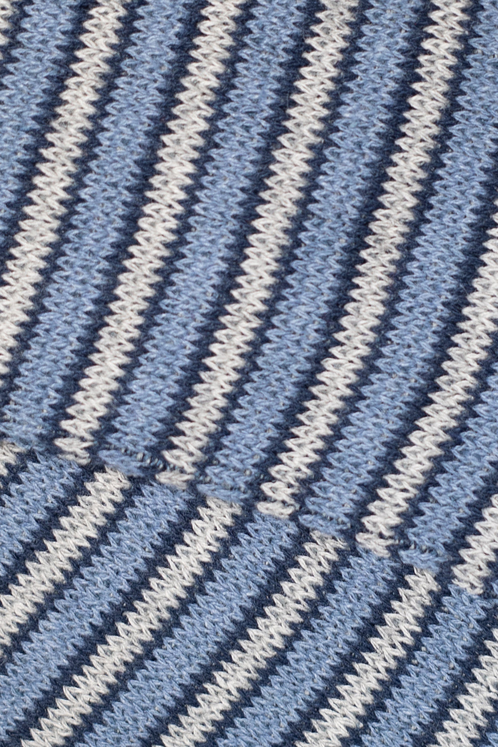 Kinari Recycled Cotton Rib Stripes Crew (Blue) | Number Six